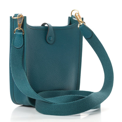 Hermes Taurillon Clemence Evelyne TPM Vert Bosphore 3 of 12