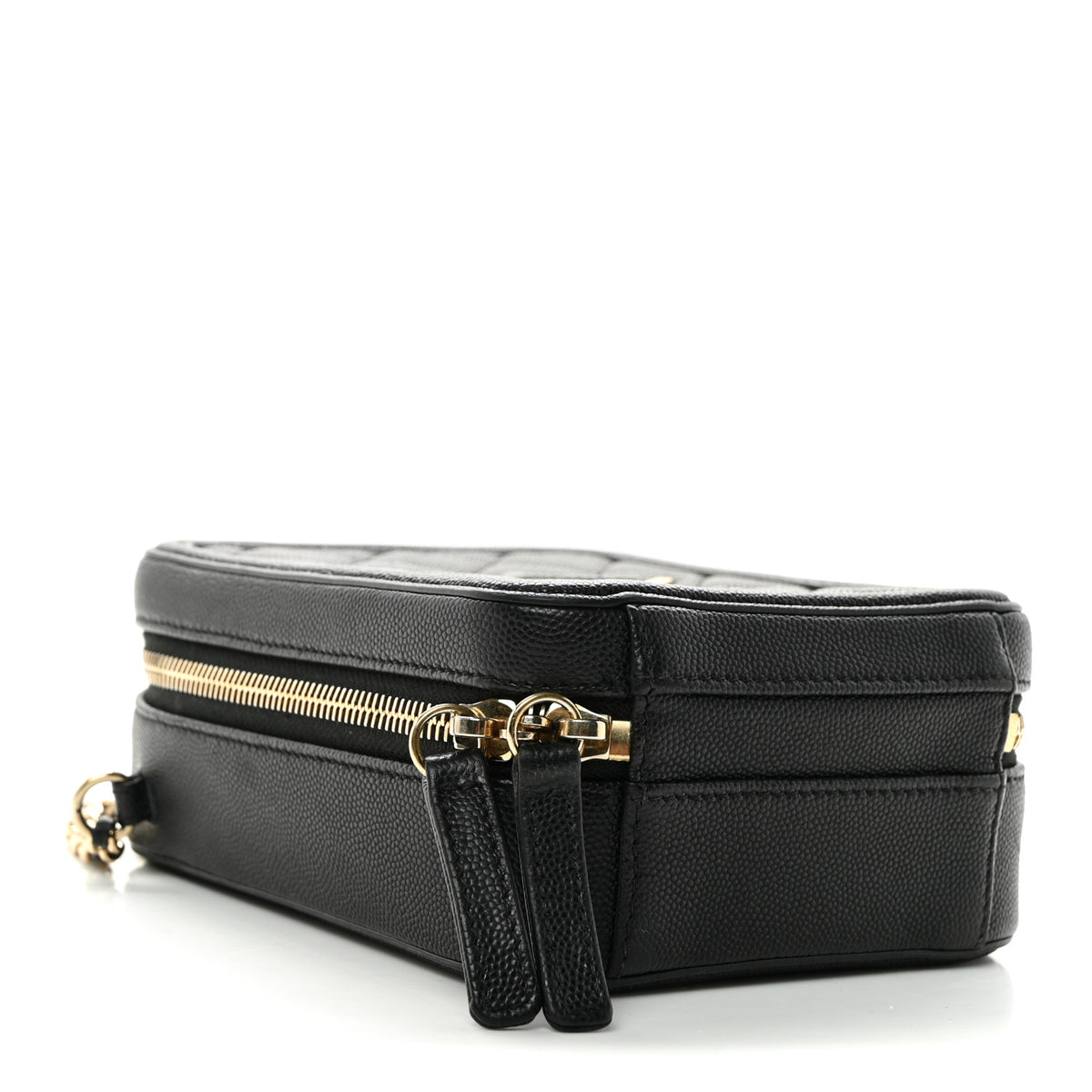 Chanel Caviar Quilted CC North South Filigree Vanity Case Black 4 of 10