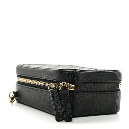 Chanel Caviar Quilted CC North South Filigree Vanity Case Black 4 of 10
