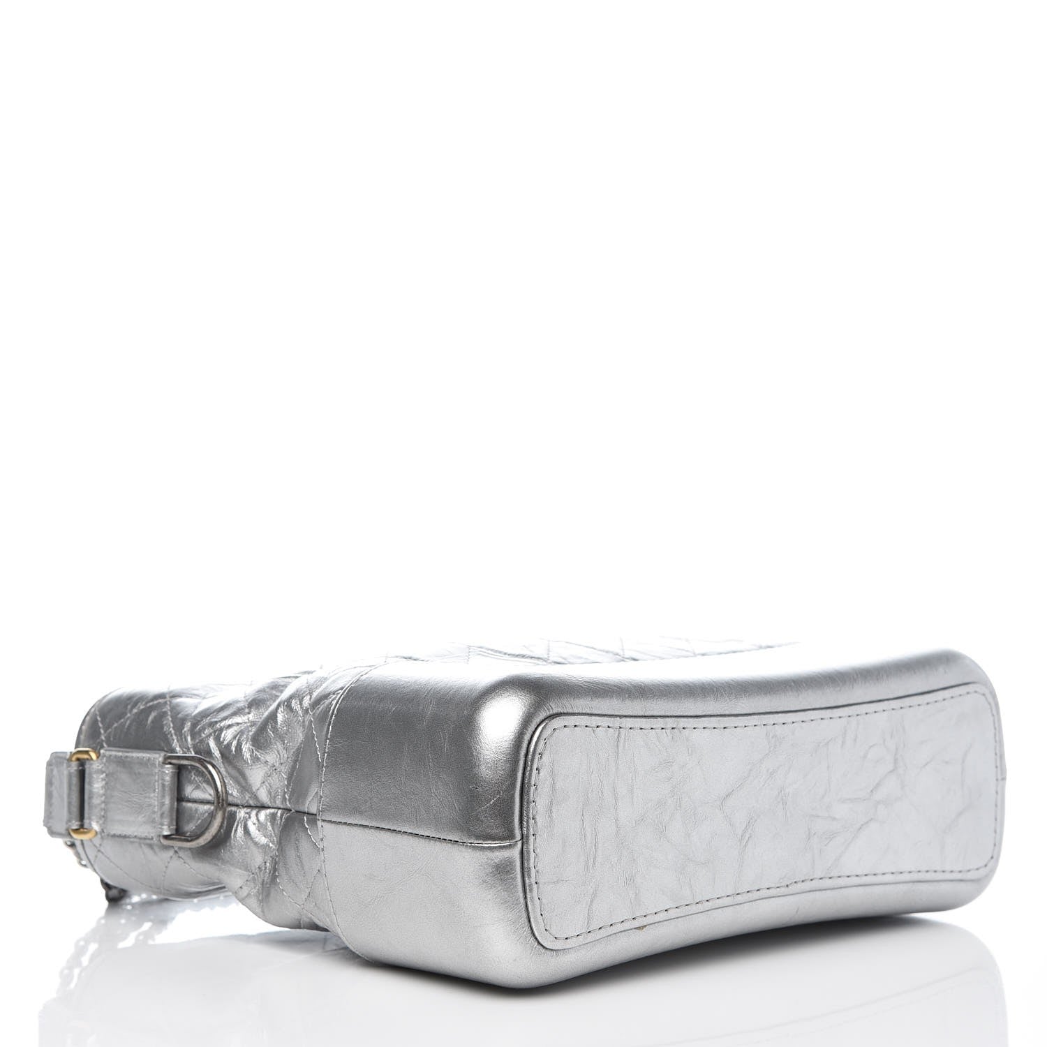 Chanel Metallic Lambskin Calfskin Quilted Medium Gabrielle Hobo Silver 4 of 8