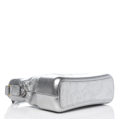 Chanel Metallic Lambskin Calfskin Quilted Medium Gabrielle Hobo Silver 4 of 8