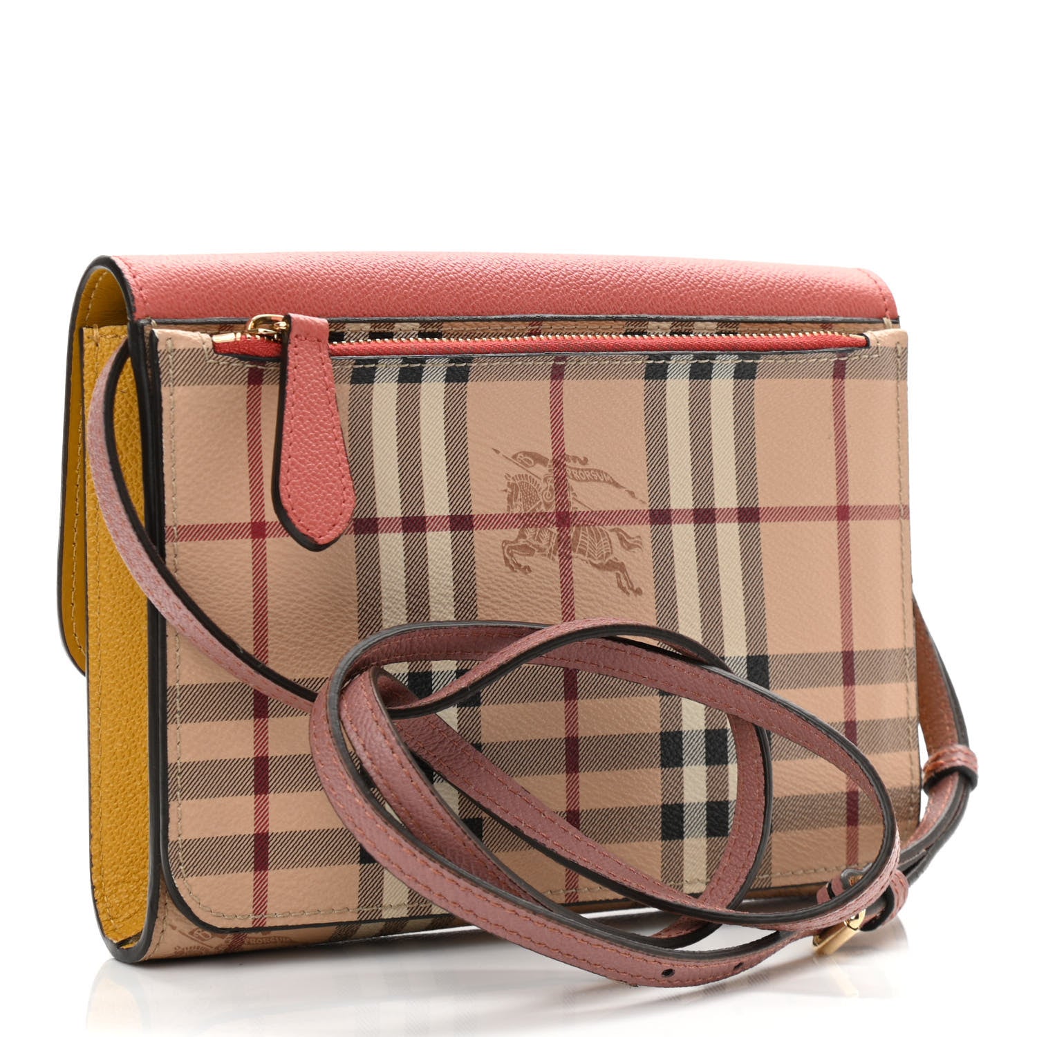 Burberry Derby Calfskin Haymarket Check Small Loxley Crossbody Cinnamon Red Multicolor 3 of 10