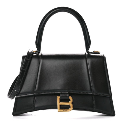 Balenciaga Shiny Box Calfskin Small Hourglass Top Handle Bag Black 1 of 11