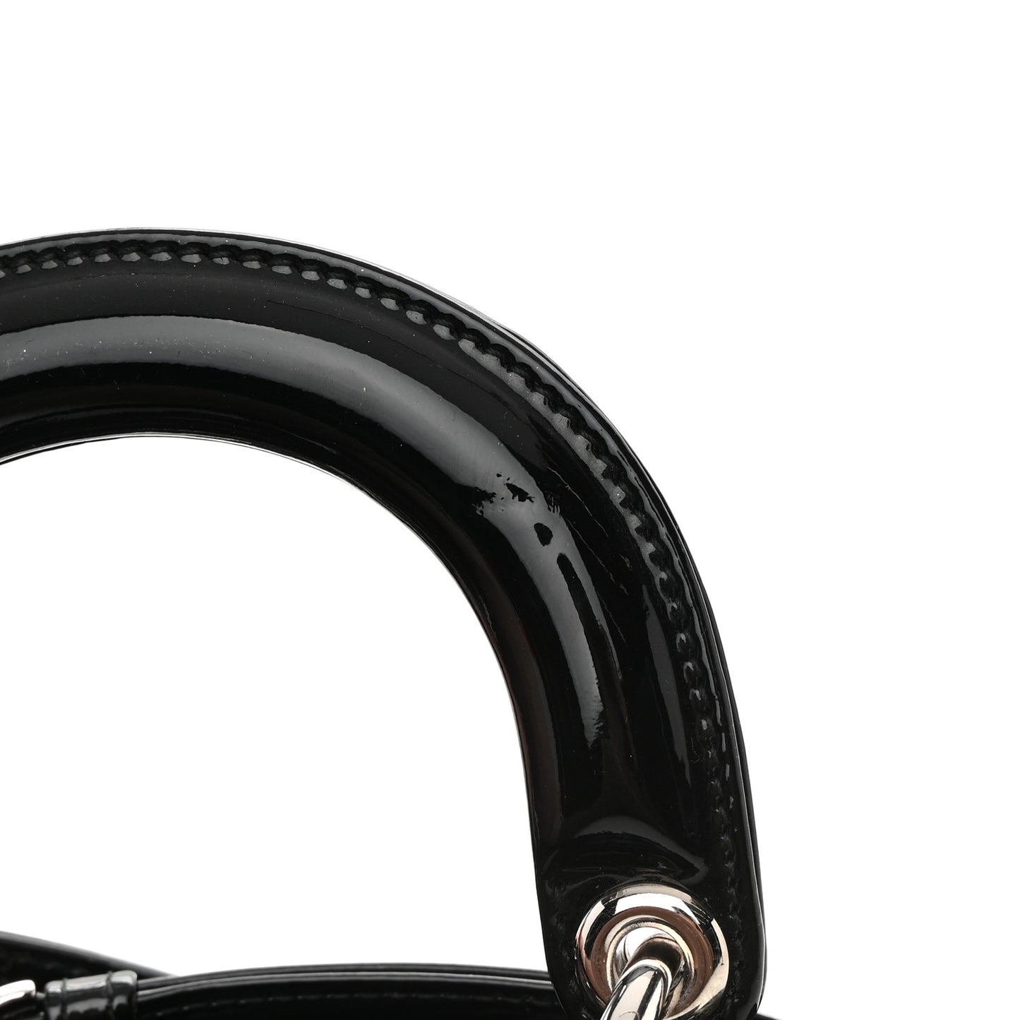 Patent Cannage Mini Lady Dior Black