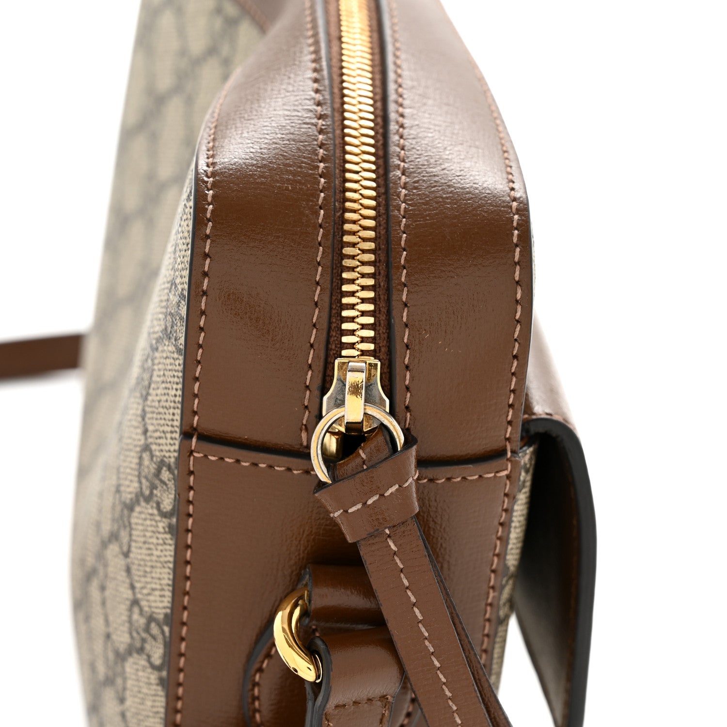 Gucci GG Supreme Monogram Small Horsebit 1955 Shoulder Bag Beige Brown Sugar 10 of 12
