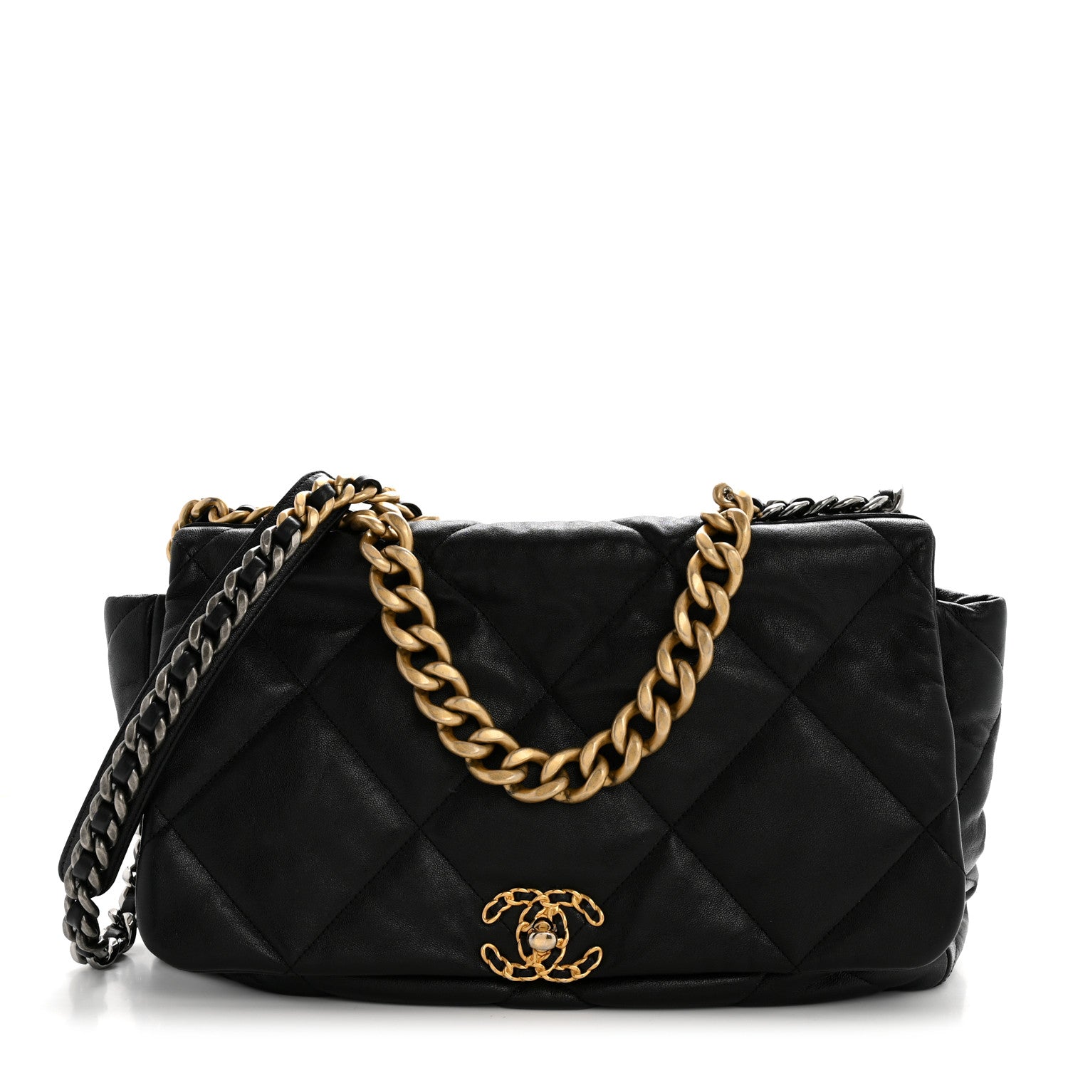 Chanel Goatskin Quilted Maxi Chanel 19 Flap Black 1 of 12