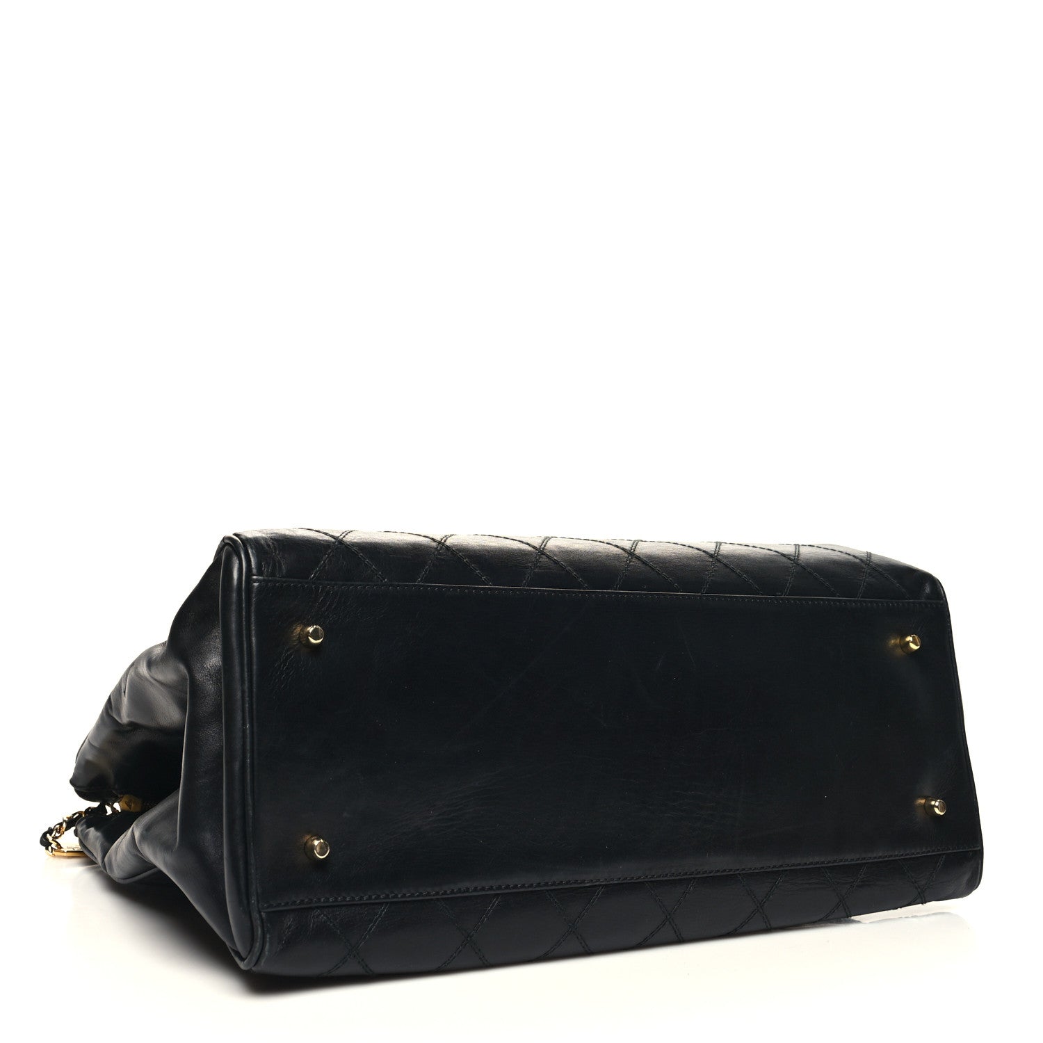 Chanel Calfskin Stitched XL Weekender Black 4 of 17