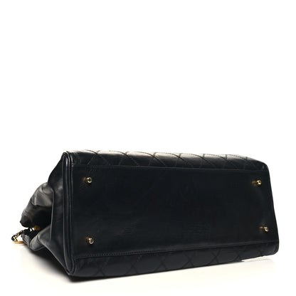 Chanel Calfskin Stitched XL Weekender Black 4 of 17