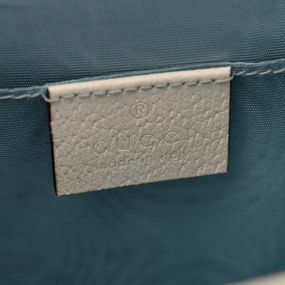 Gucci Textured Calfskin Bee Star Print Mini Sylvie Top Handle Bag Mystic White 6 of 12