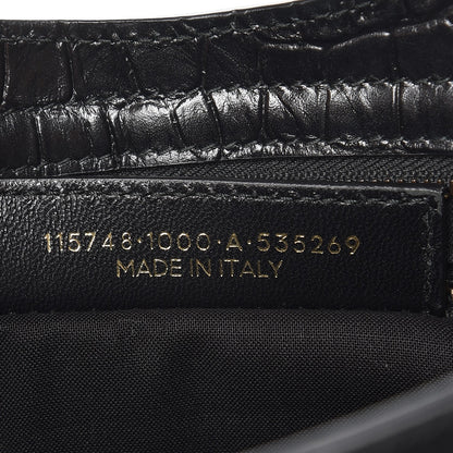 Balenciaga Calfskin Crocodile Embossed Classic Hardware City Black 7 of 8