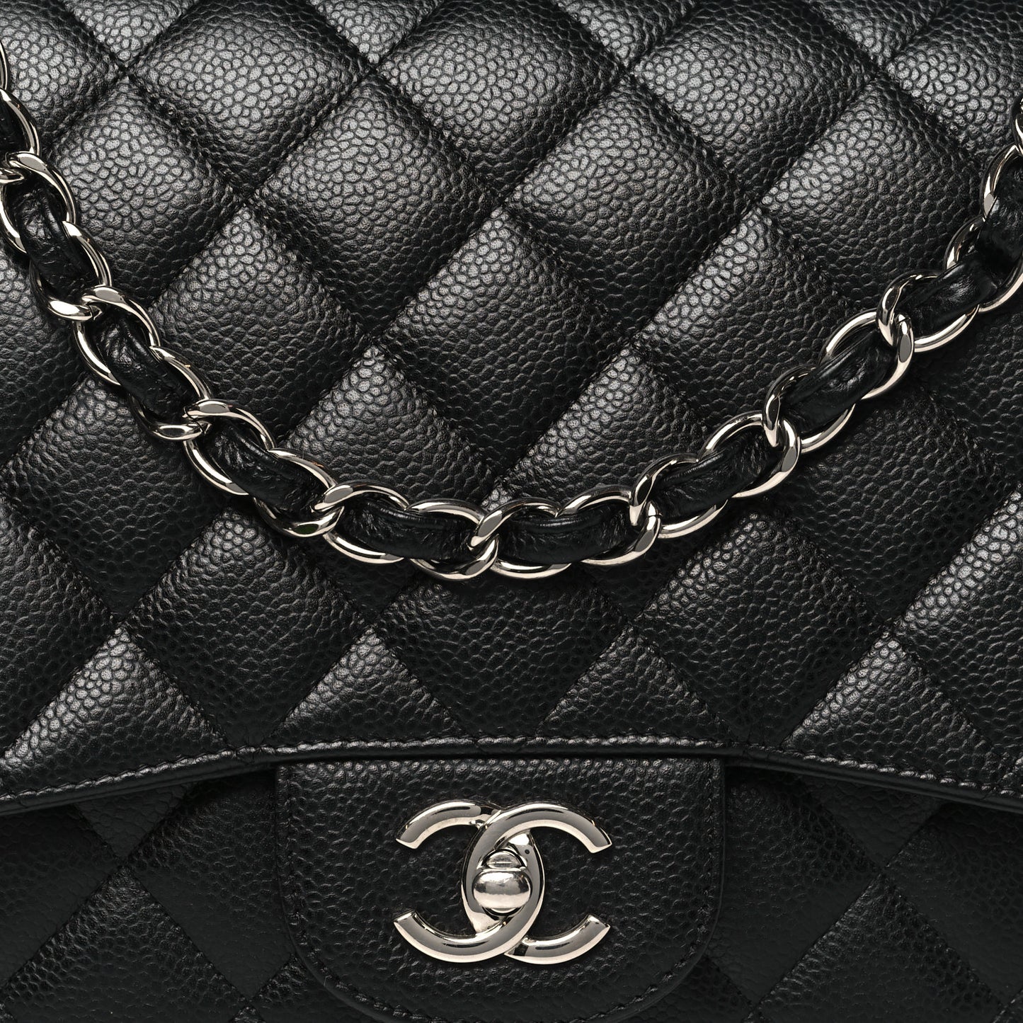 Caviar Quilted Jumbo Single Flap Black