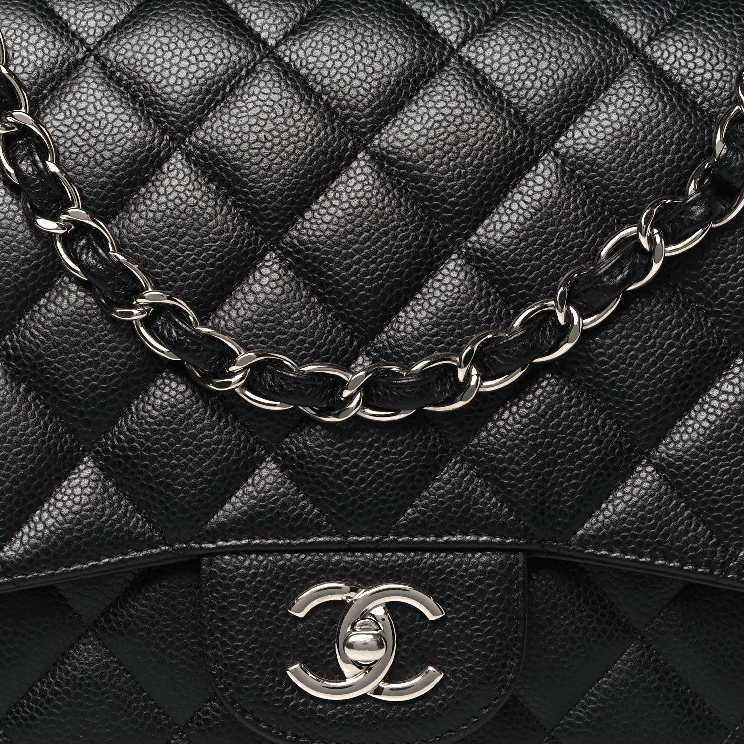 Chanel Caviar Quilted Jumbo Single Flap Black 8 of 10