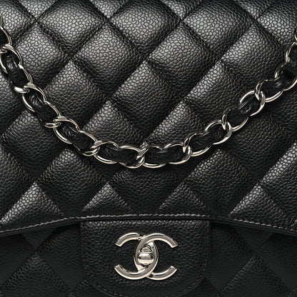 Chanel Caviar Quilted Jumbo Single Flap Black 8 of 10