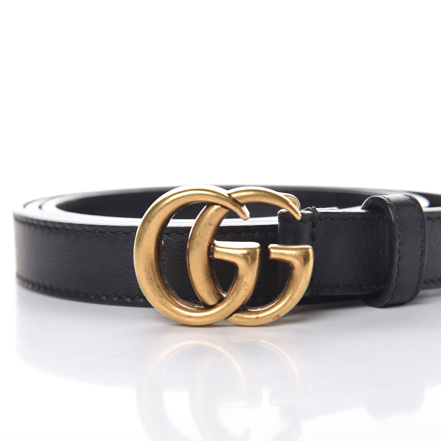 Gucci Calfskin Double G 20mm Belt 95 38 Black 6 of 8
