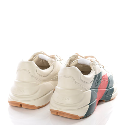 Gucci Calfskin Web Printed Mens Rhyton Sneakers 8 Mystic White 5 of 14