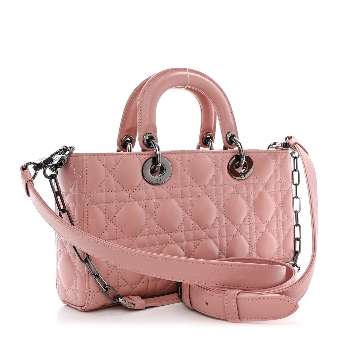 Lambskin Cannage Medium Lady D-Joy Old Rose
