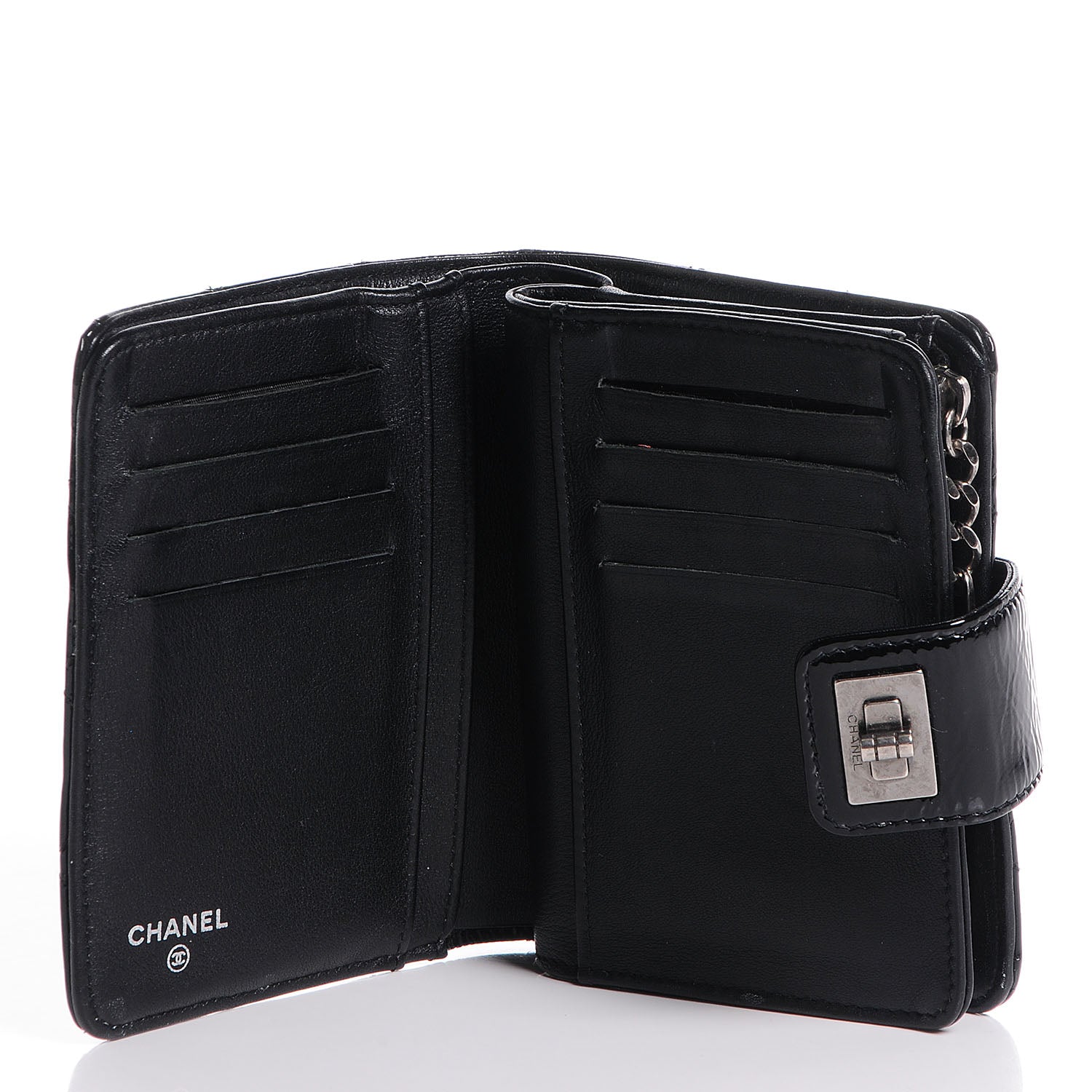 Chanel Patent Reissue Compact Wallet Black 6 of 10