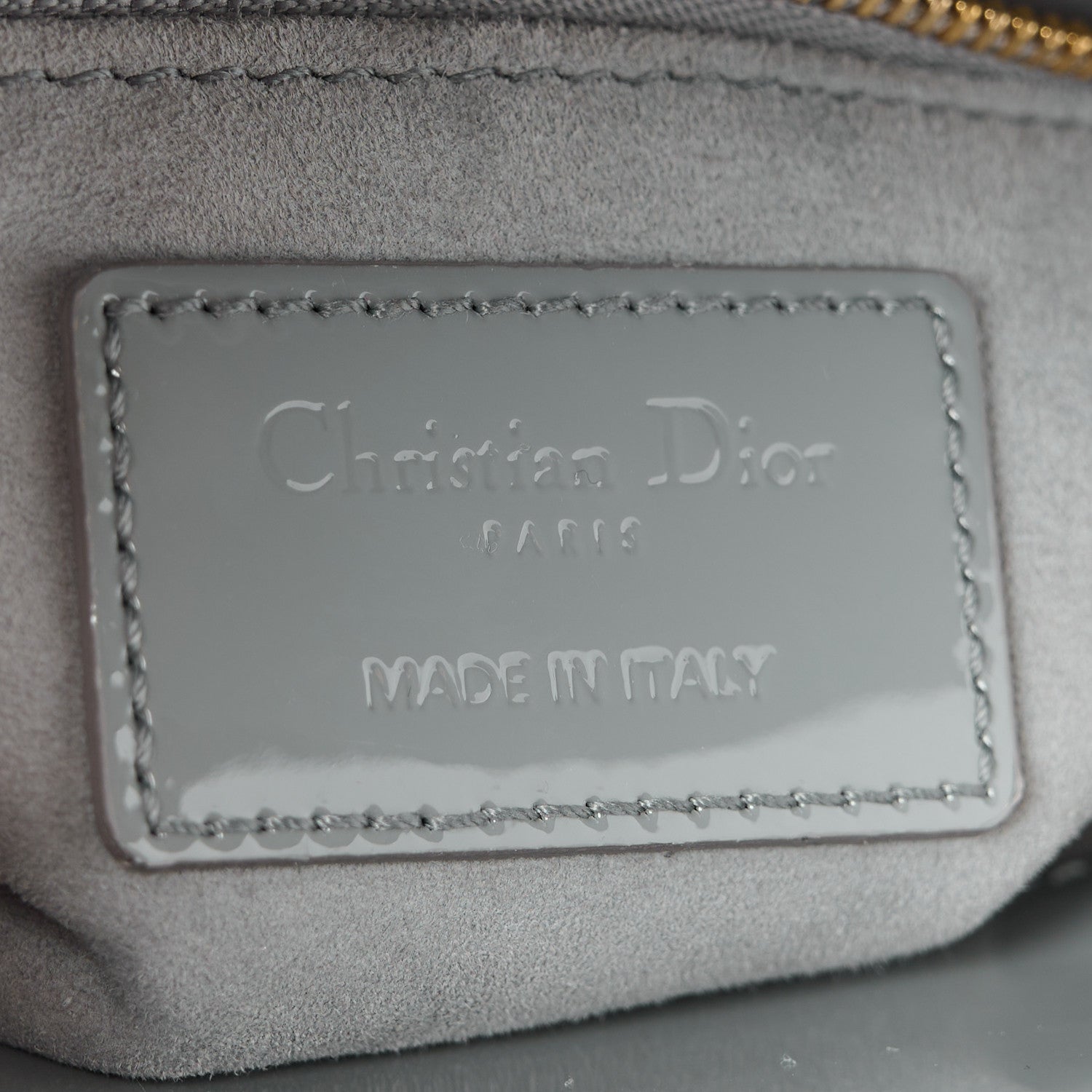 Christian Dior Patent Cannage Mini Lady Dior Grey Stone 6 of 10