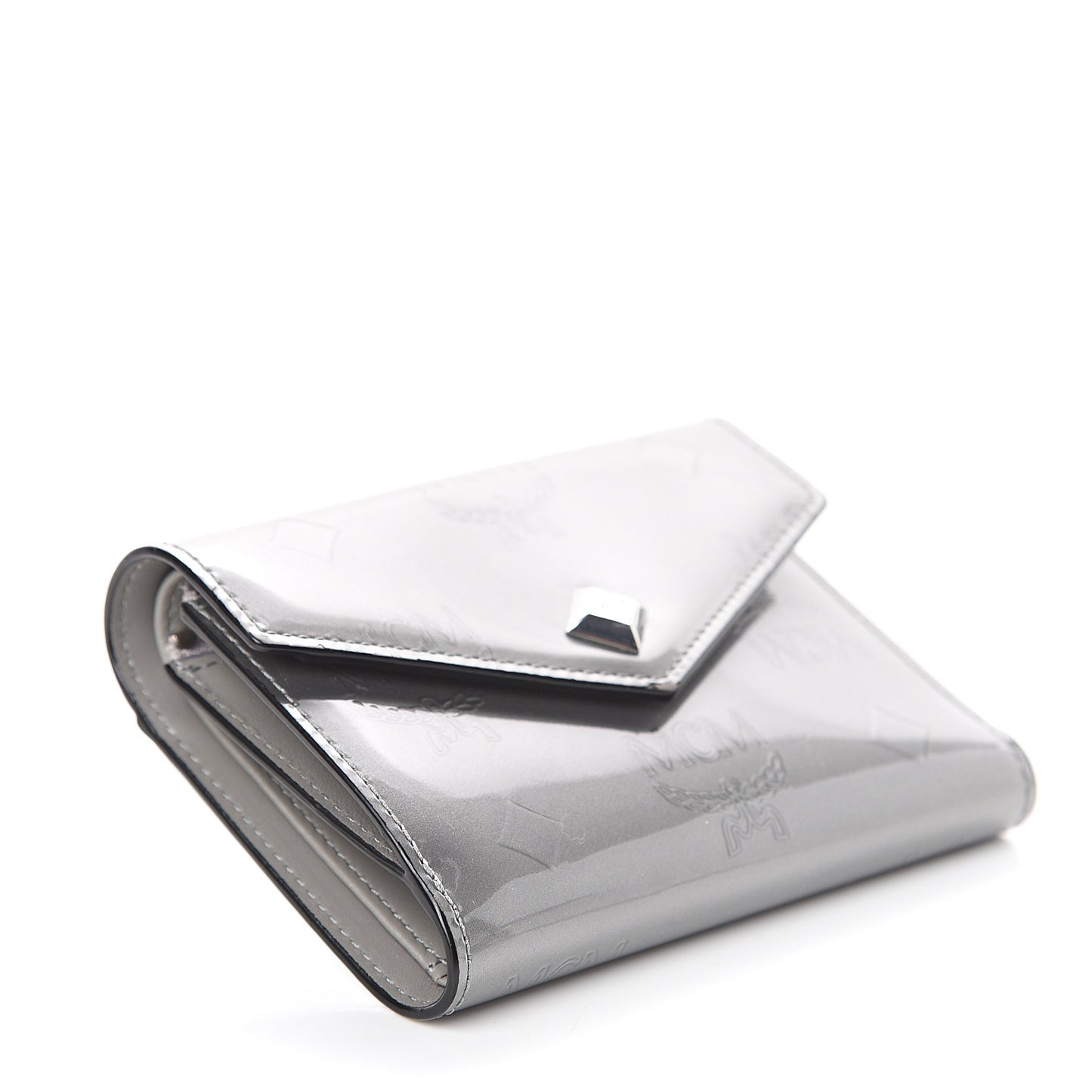 Patent Monogram Three Fold Wallet Grey