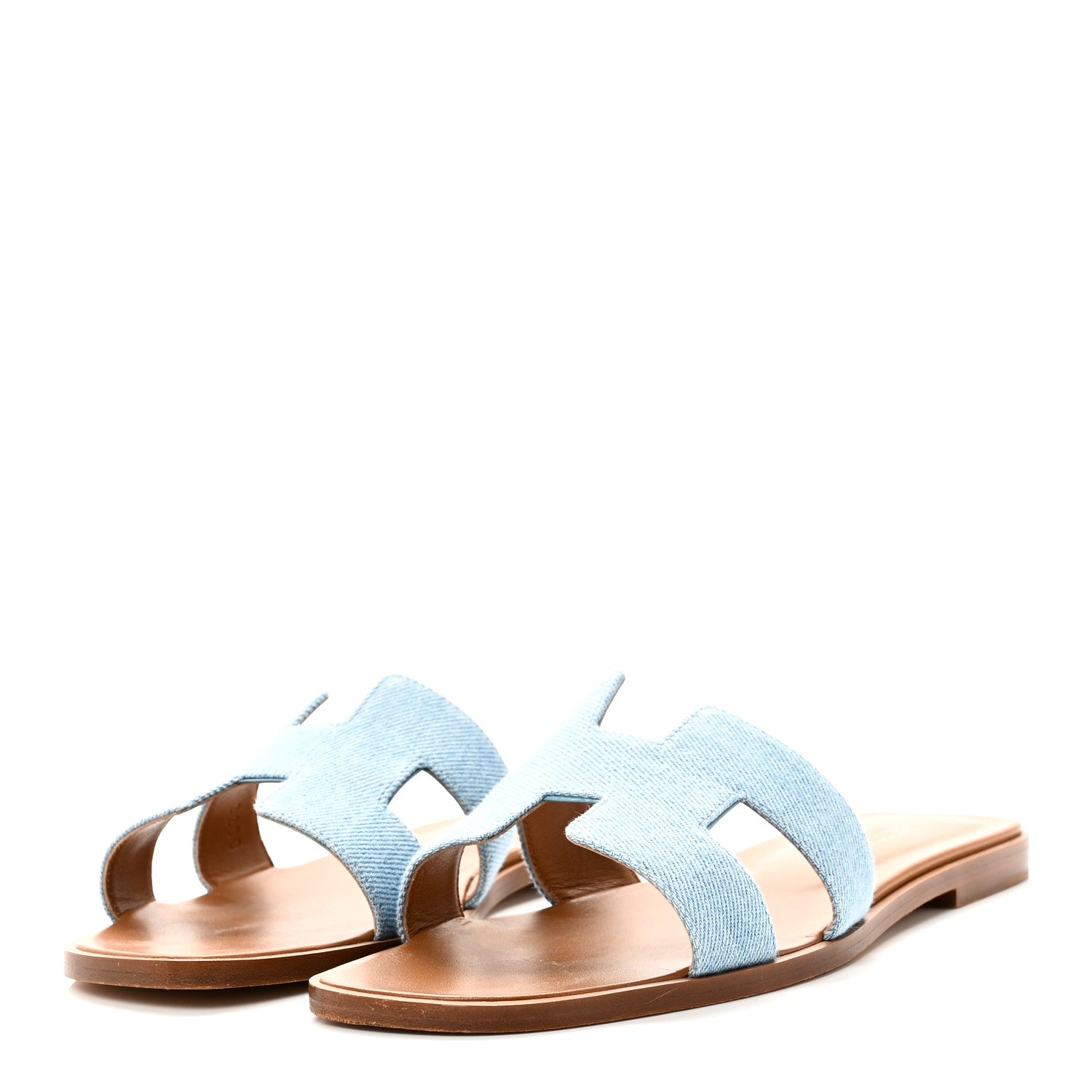 Hermes Denim Canvas Oran Sandals 40 Bleu Clair 4 of 10