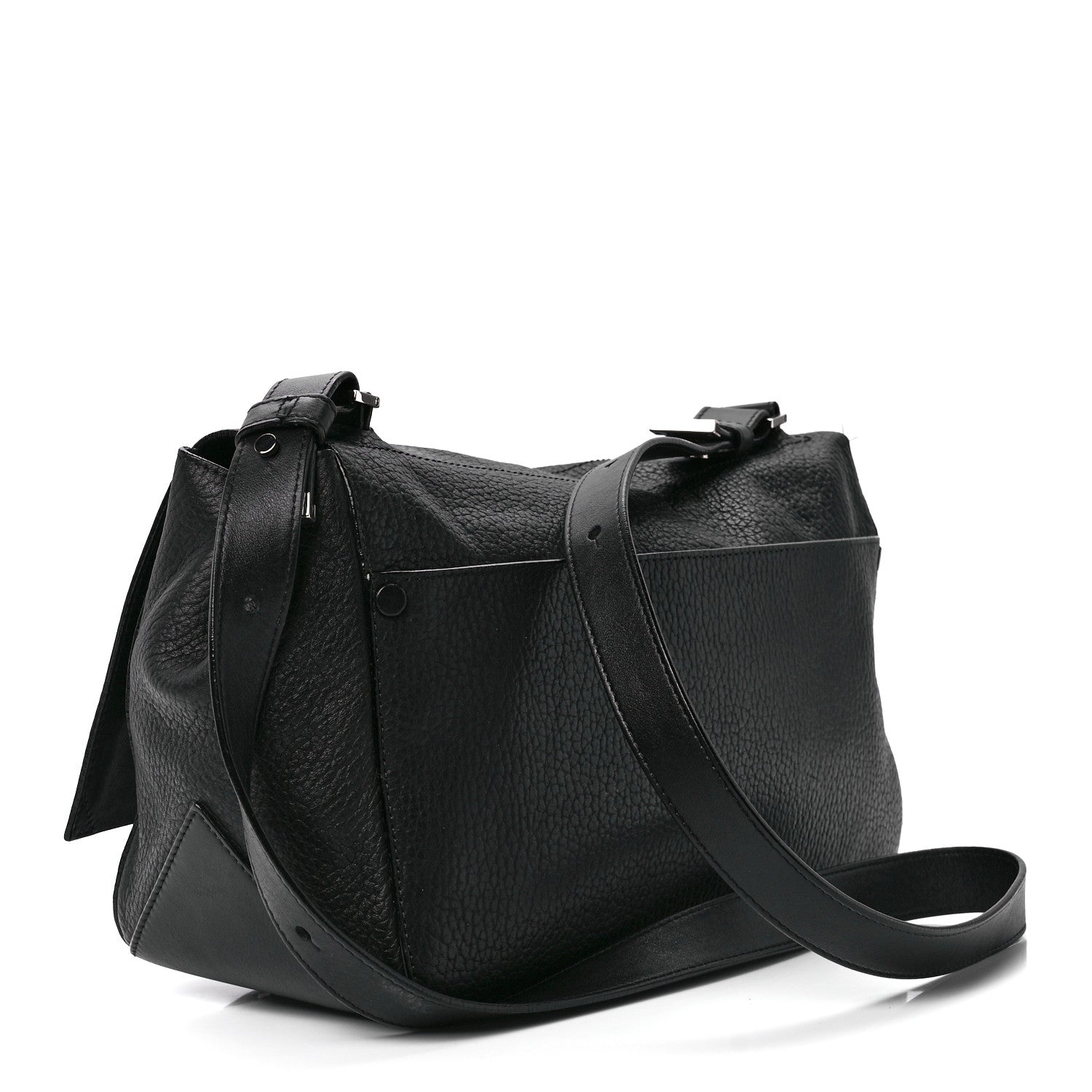 Proenza Schouler Pebbled Calfskin Double Sided PS Courier Bag Black 3 of 12
