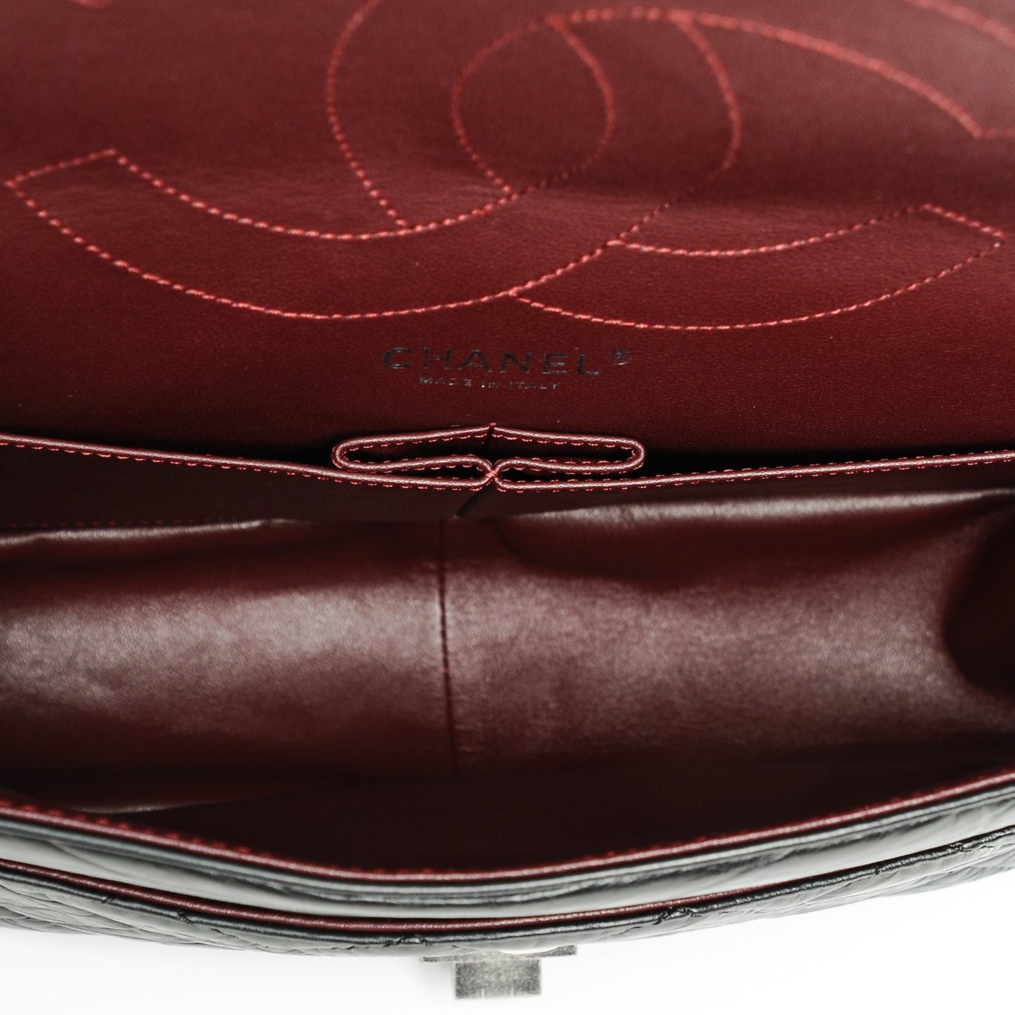 Aged Calfskin Quilted 2.55 Reissue 227 Flap Black