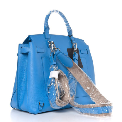MCM Grained Calfskin Large Milla Convertible Backpack Tile Blue 4 of 10