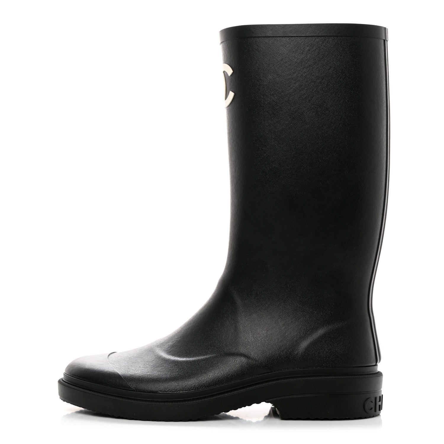 Chanel Caoutchouk CC High Boots 40 Black 1 of 8