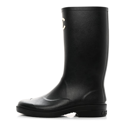 Chanel Caoutchouk CC High Boots 40 Black 1 of 8