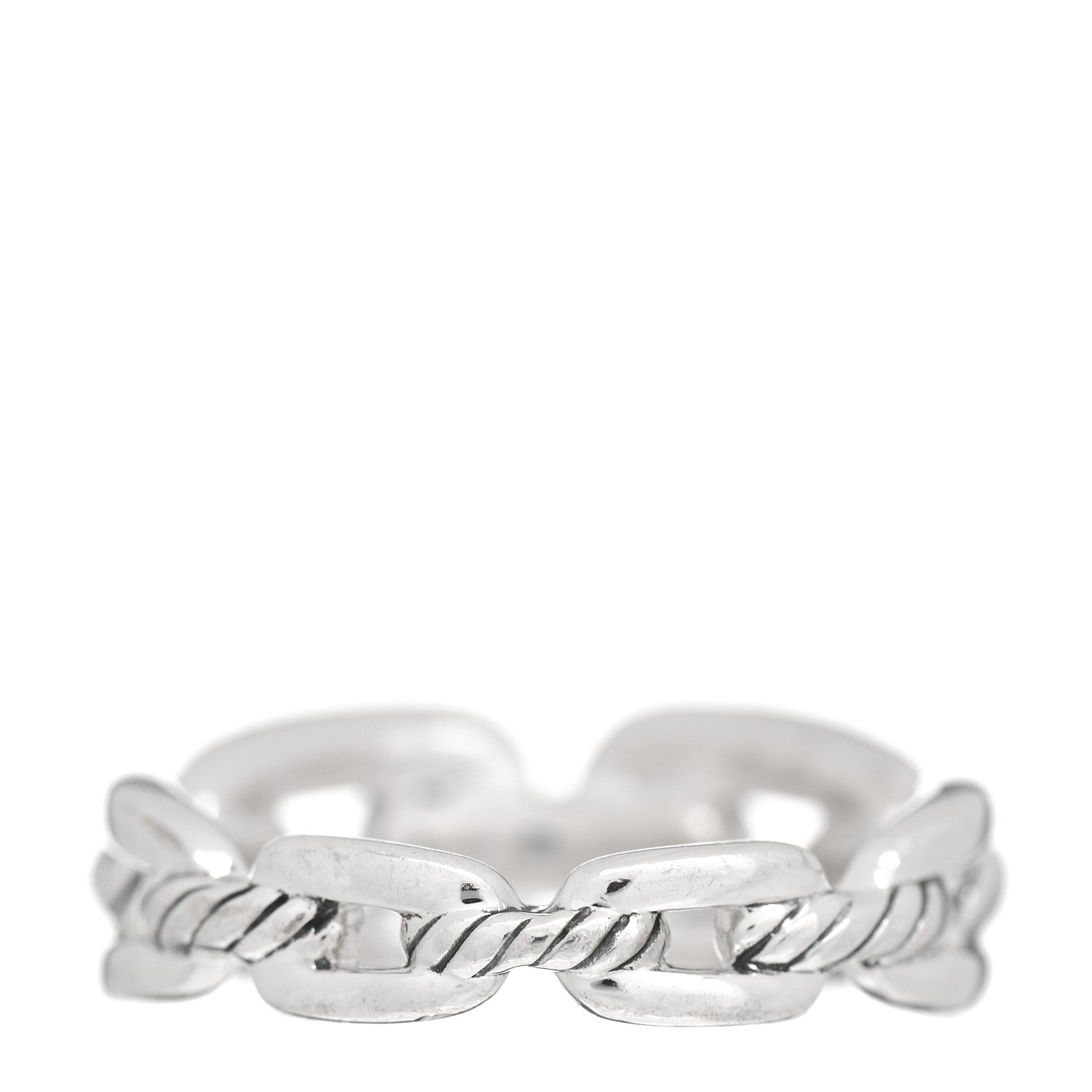 David Yurman Sterling Silver 8mm Wellesley Link Ring 54 7 4 of 5