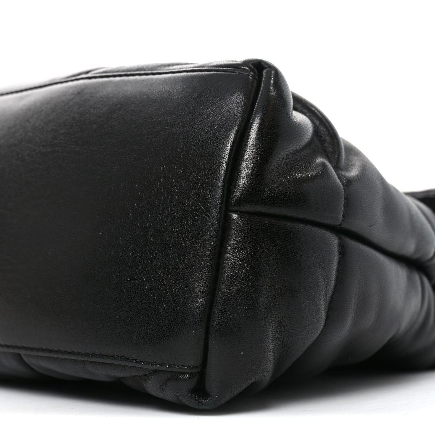 Lambskin Quilted Medium Loulou Puffer Monogram Chain Satchel Black