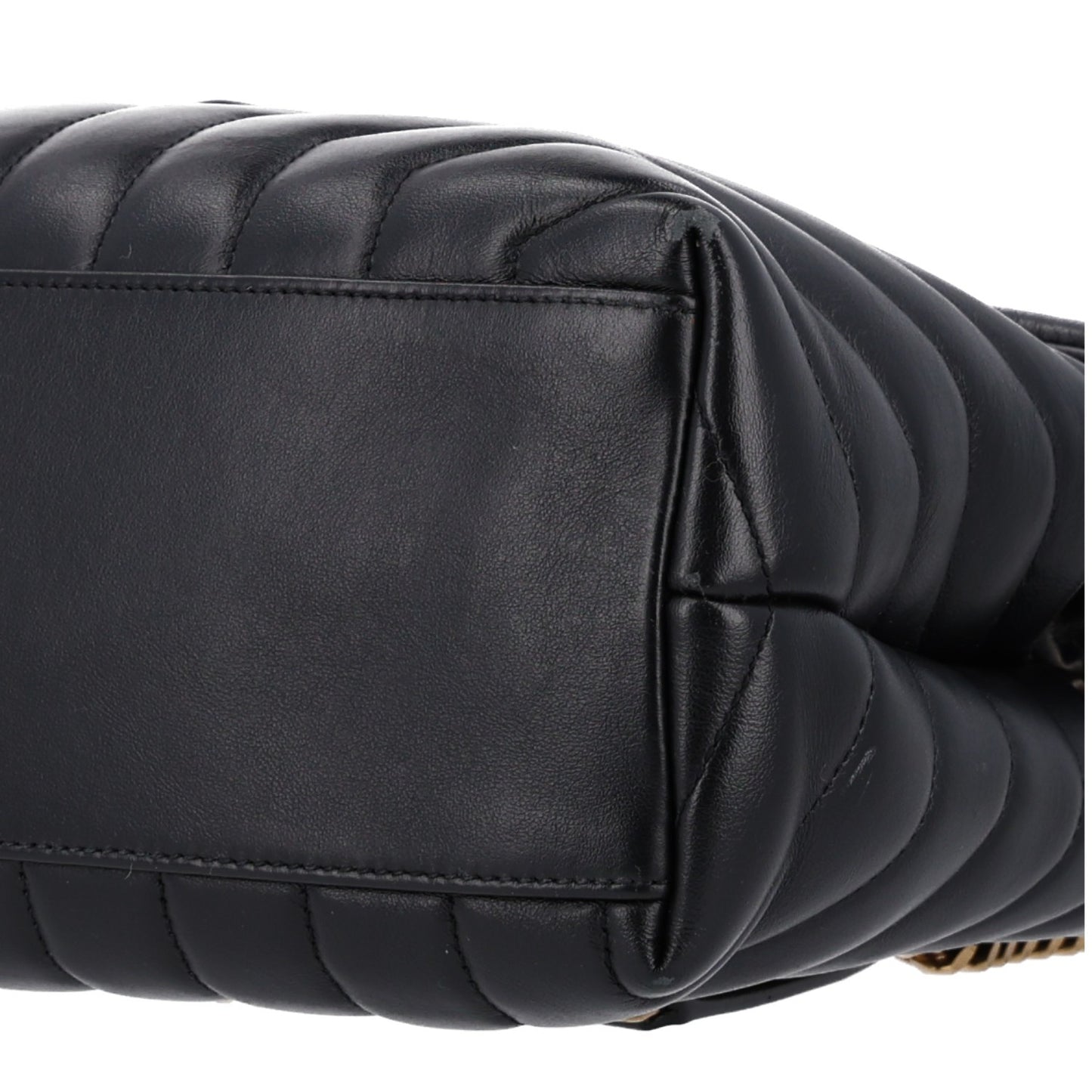 Calfskin Y Quilted Monogram Medium Loulou Chain Satchel Black