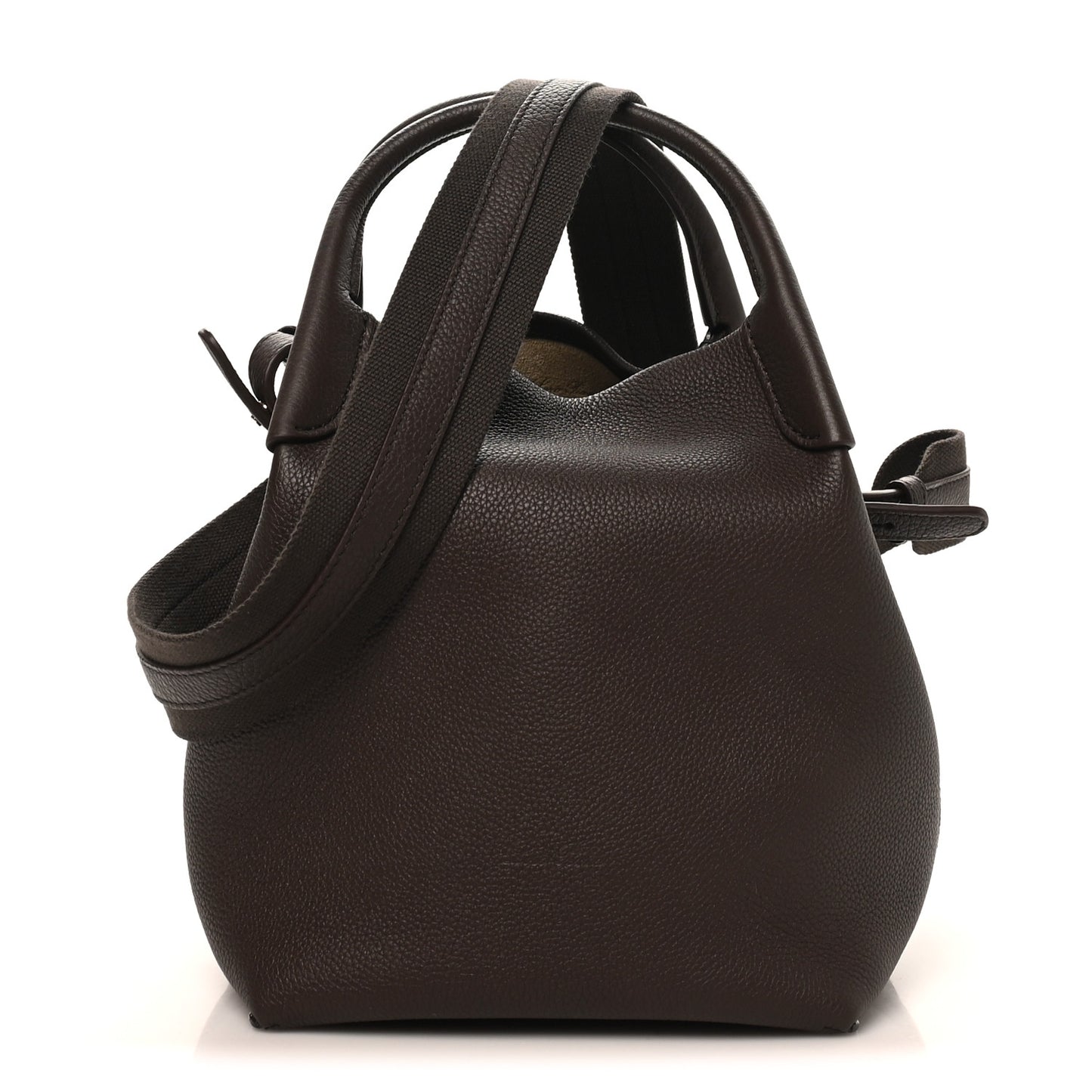 Grained Calfskin Micro Bale Bag Dark Chocolate Licorice