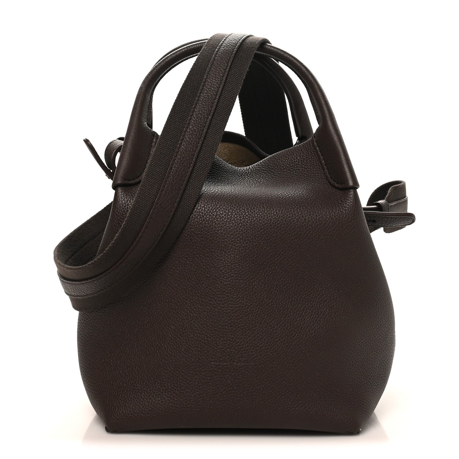 Loro Piana Grained Calfskin Micro Bale Bag Dark Chocolate Licorice 1 of 10