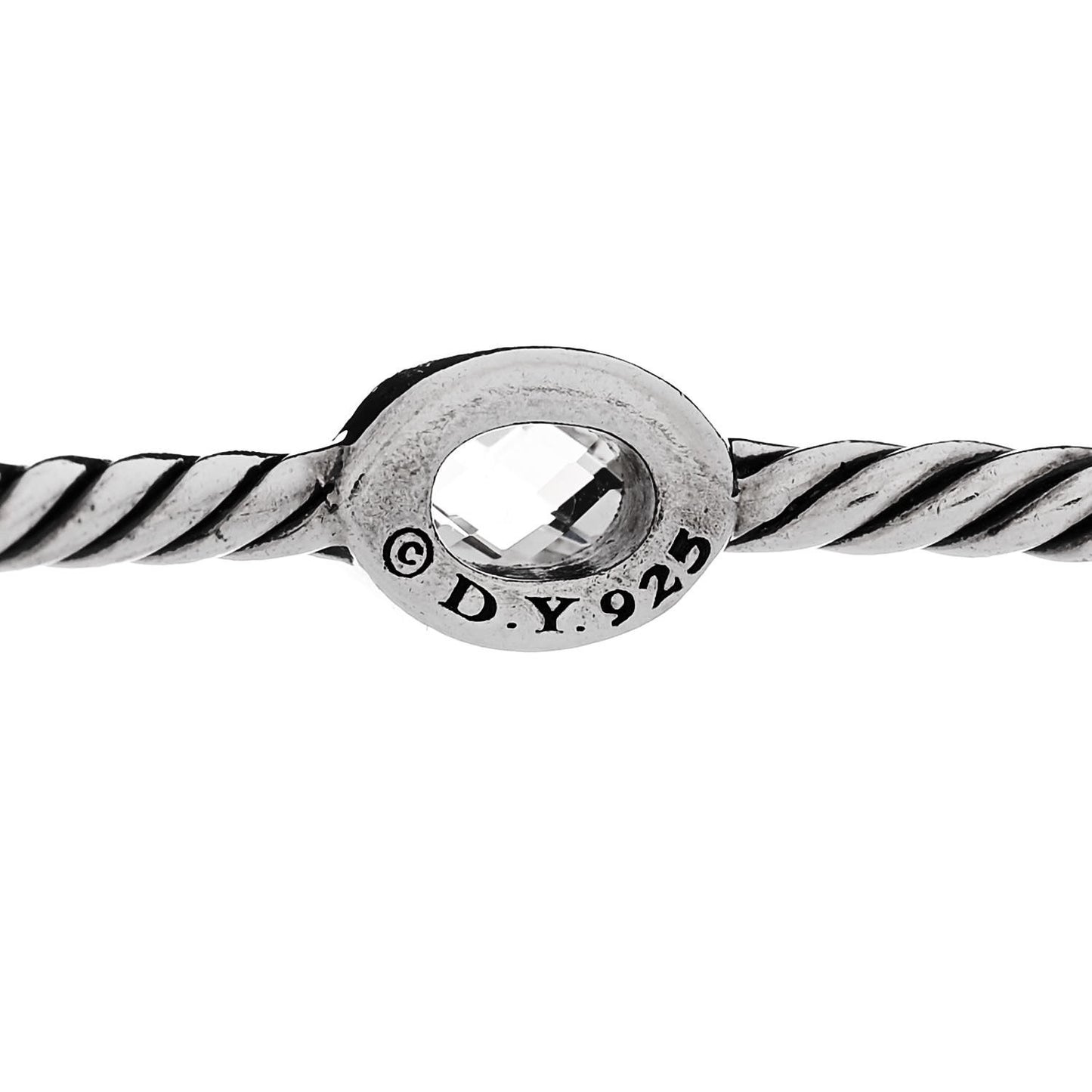 DAVID YURMAN Sterling Silver Crystal Color Classics Cable Bangle Bracelet Set of 2
