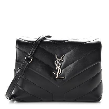 Saint Laurent Calfskin Y Quilted Monogram Toy Loulou Crossbody Bag Black 1 of 9