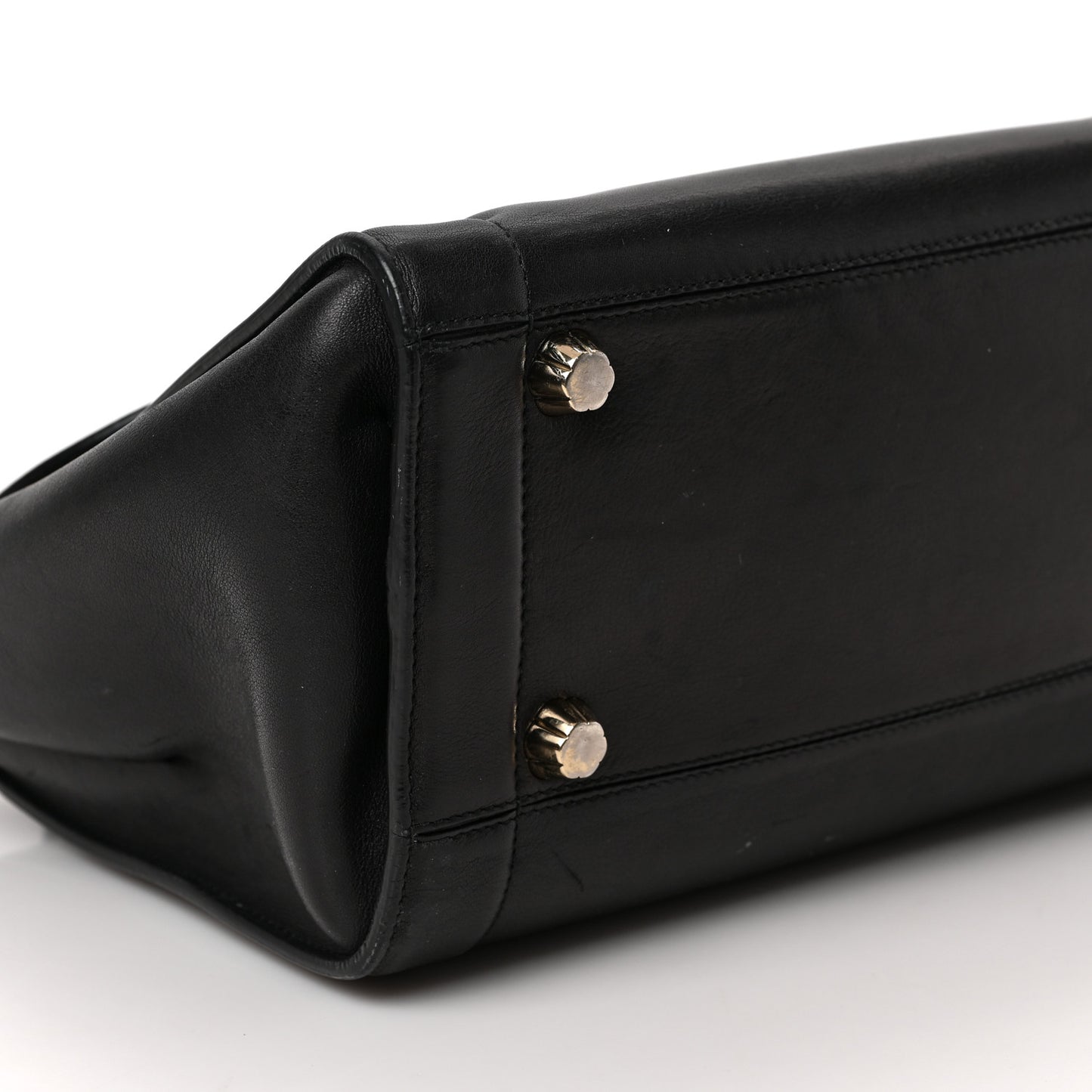 Calfskin Sofia Rainbow Top Handle Bag Black