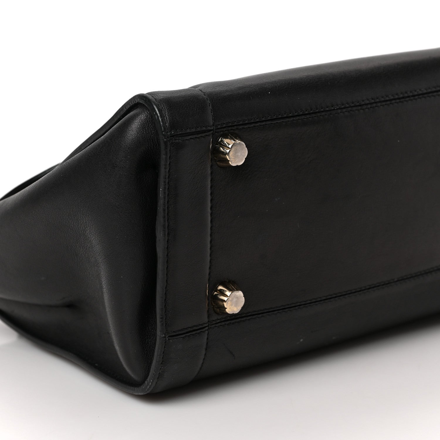 Salvatore Ferragamo Calfskin Sofia Rainbow Top Handle Bag Black 7 of 8