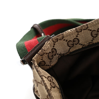 Gucci Monogram Web Medium Flat Messenger Bag Brown 7 of 17