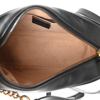 Gucci Calfskin Matelasse Small GG Marmont Chain Shoulder Bag Black 5 of 11