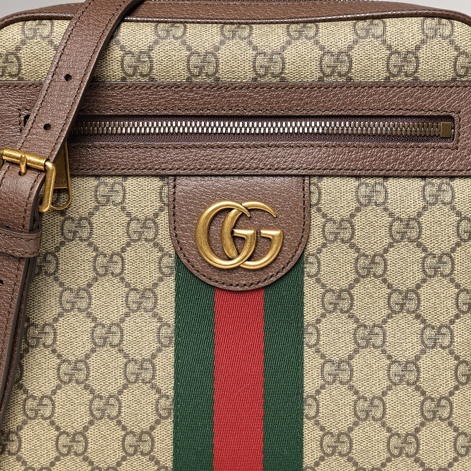 Gucci GG Supreme Monogram Web Small Ophidia Messenger Bag Brown 9 of 9