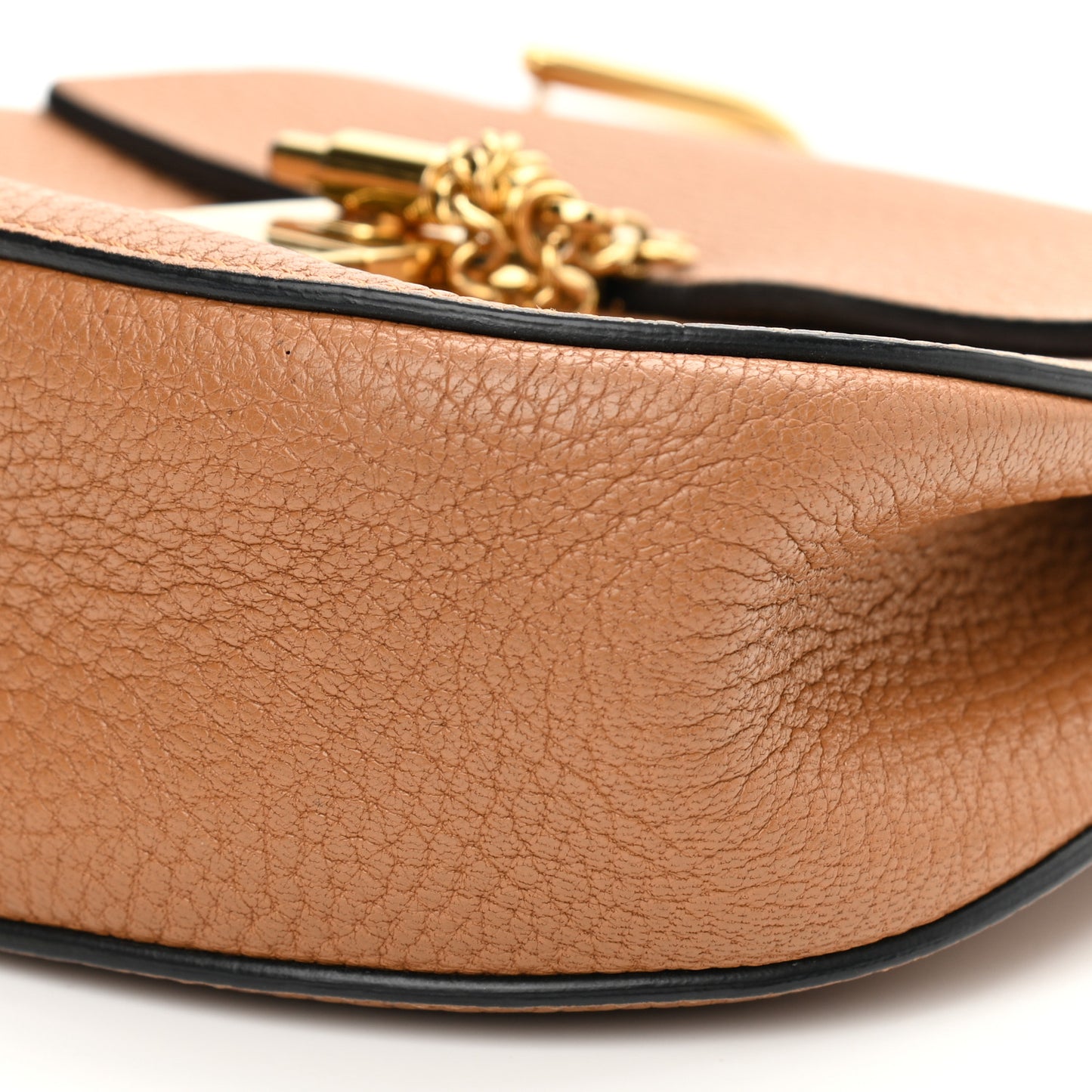 Grained Lambskin Mini Drew Shoulder Bag Caramel