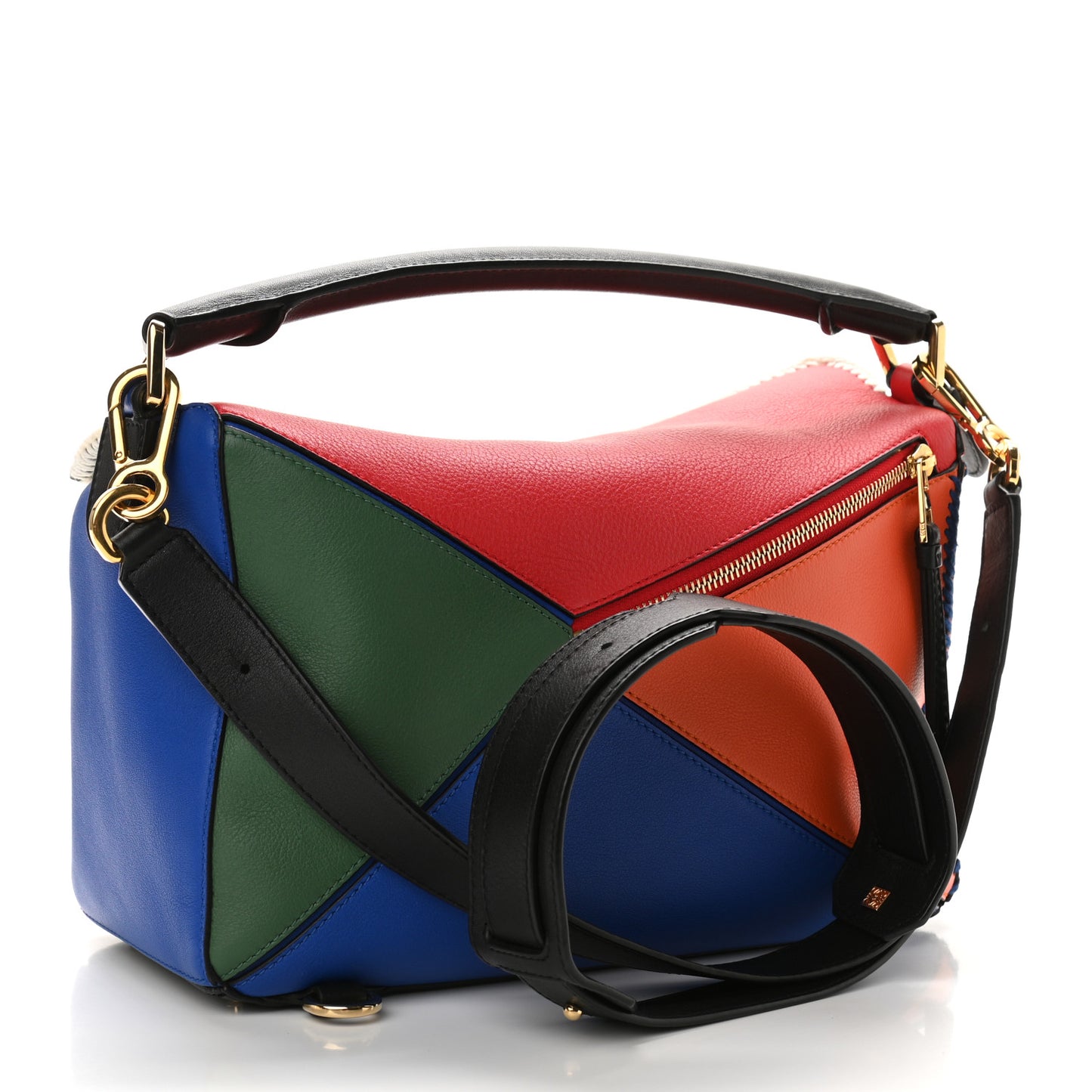Calfskin Medium Patchwork Puzzle Bag Multicolor