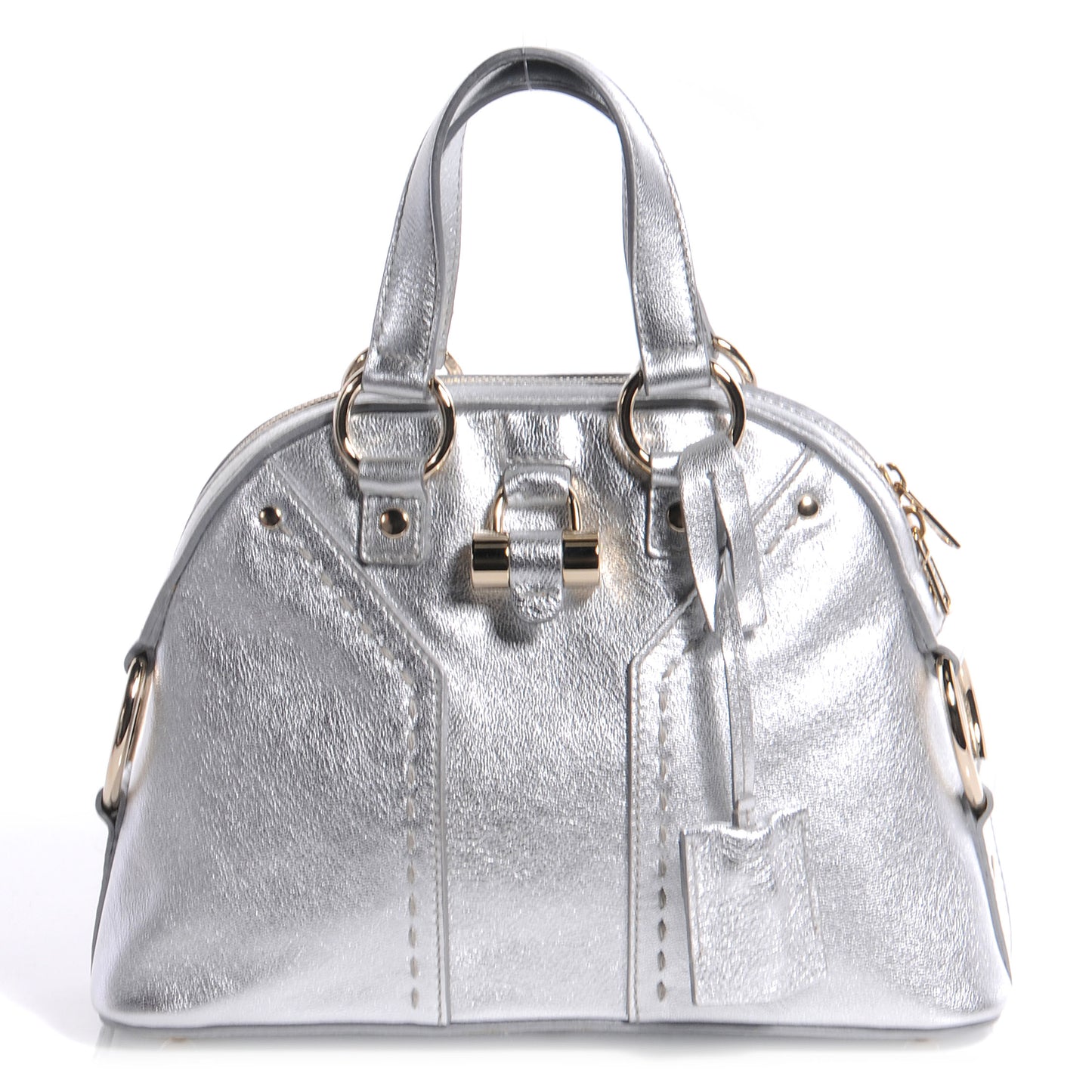 Leather Small Muse Metallic Silver
