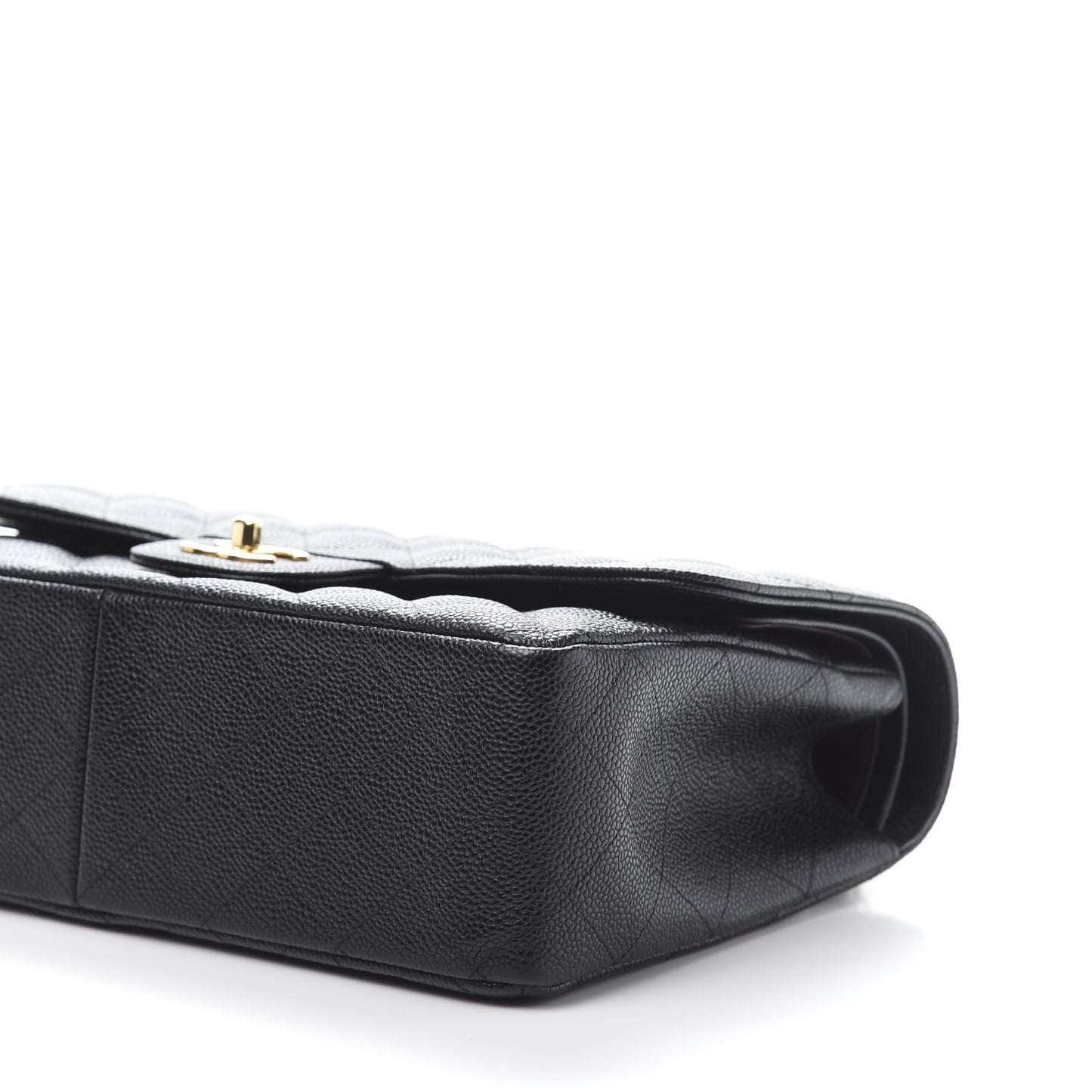 Caviar Quilted Jumbo Double Flap Black