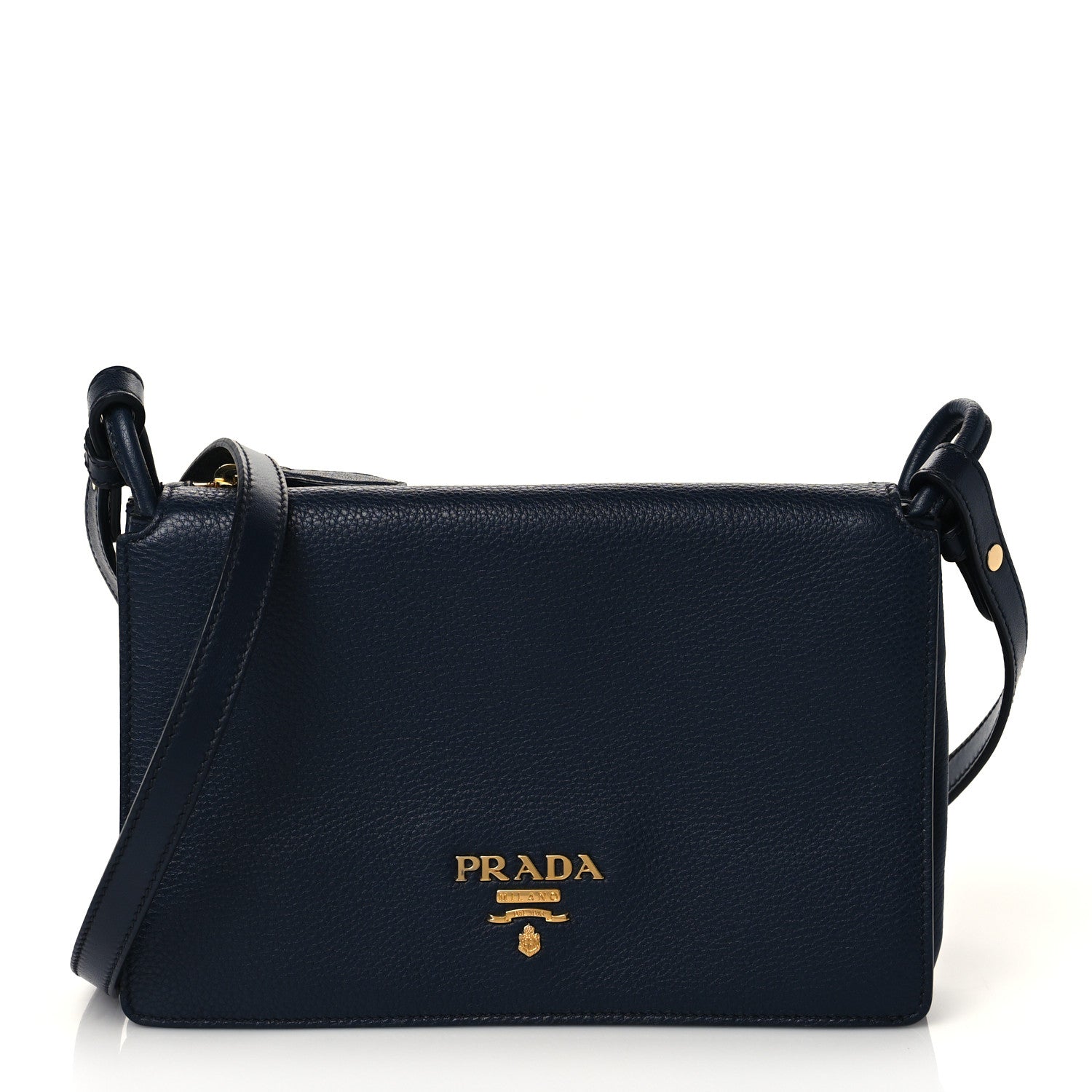 Prada Vitello Daino Crossbody Flap Baltico 1 of 10