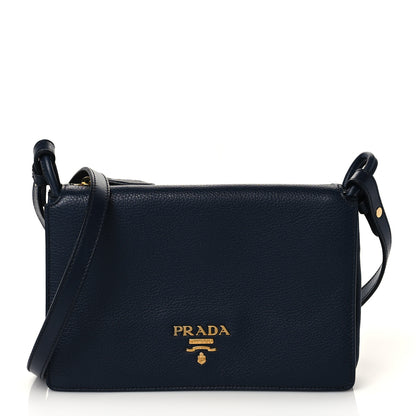 Prada Vitello Daino Crossbody Flap Baltico 1 of 10