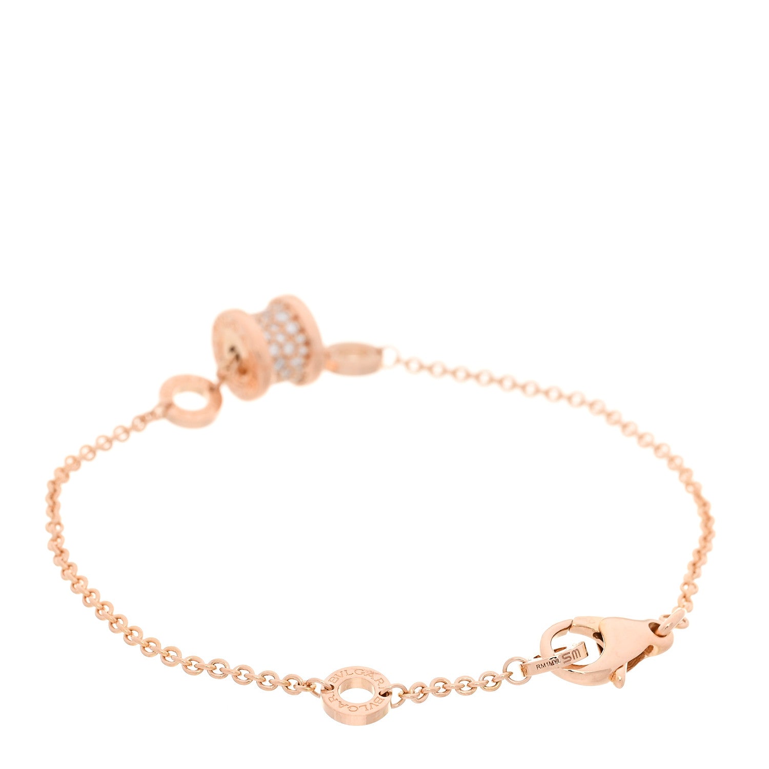Bulgari 18K Rose Gold Diamond B.Zero1 Bracelet SM 3 of 7