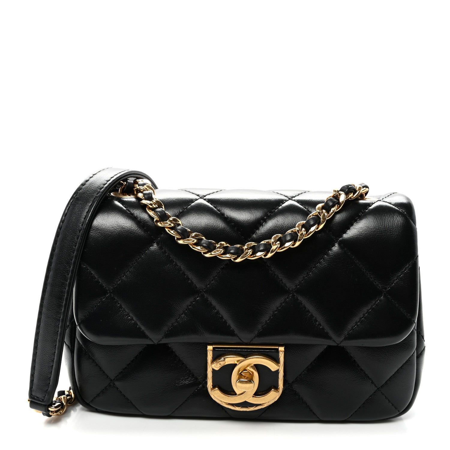 Chanel Lambskin Quilted Mini Flap Black 1 of 10