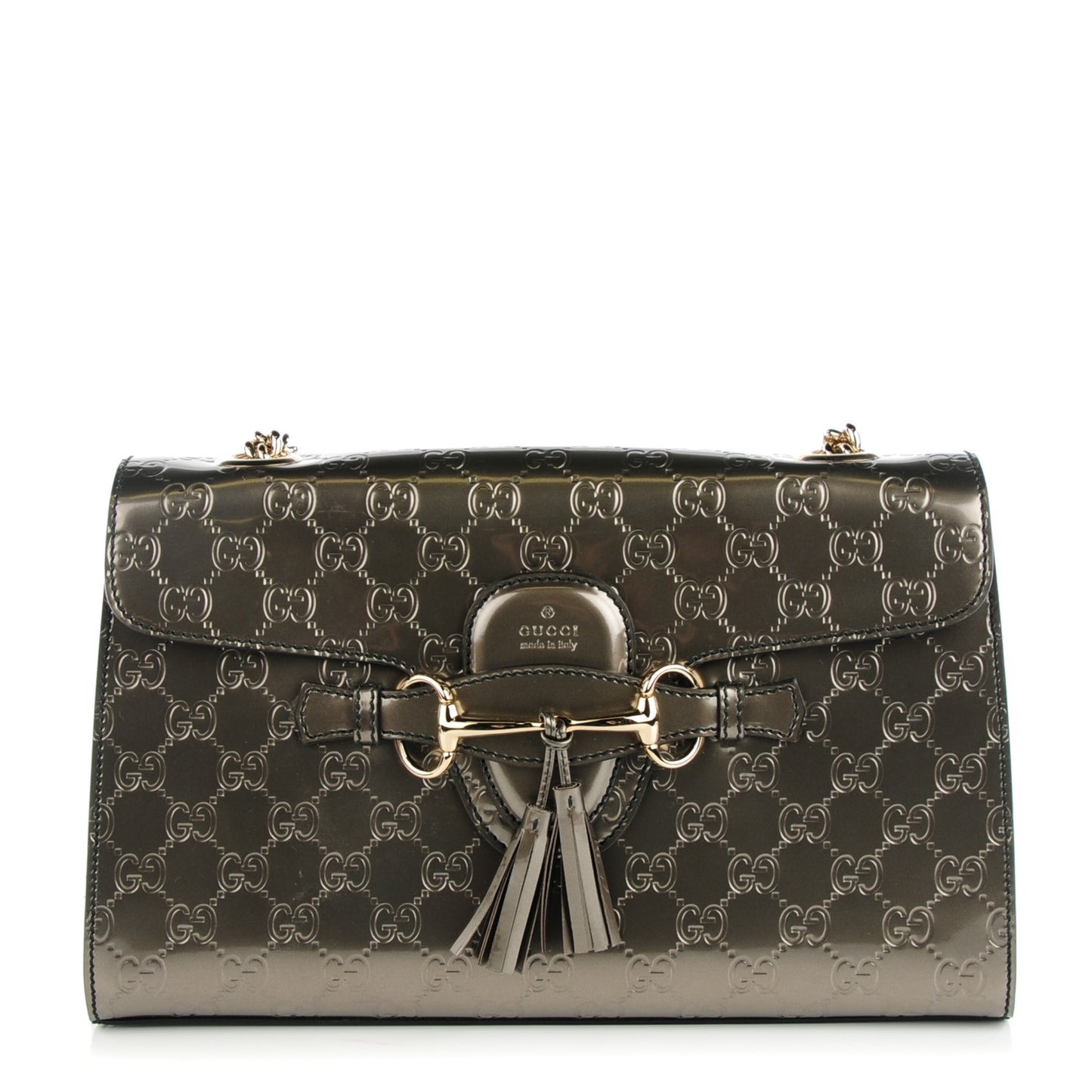 Shine Guccissima Medium Emily Chain Shoulder Bag Sasso